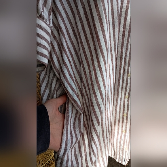 Old Navy Striped Linen Blend Button-Up Shirt Dress With Pockets_2X - Picture 5 of 9